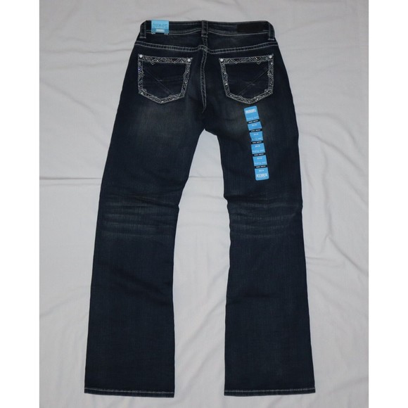 Rock & Roll Cowgirl Ladies Riding Boot Cut Jeans 29x34 Rhinestone Big Stitch - Picture 7 of 14